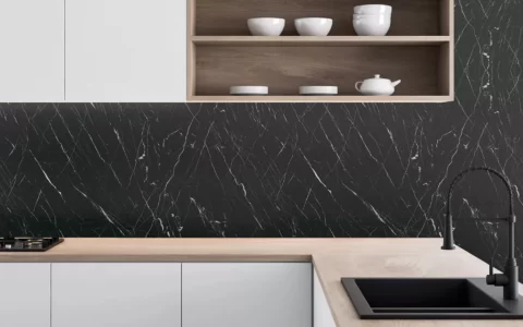 Mat Ash Black Marble Vinyl Wrap